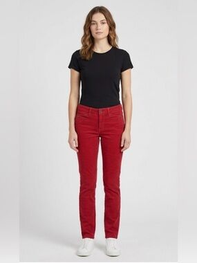 Ralph Lauren Rugby Womens Red Corduroy Slim Pants Size 0 (Discontinued Brand)